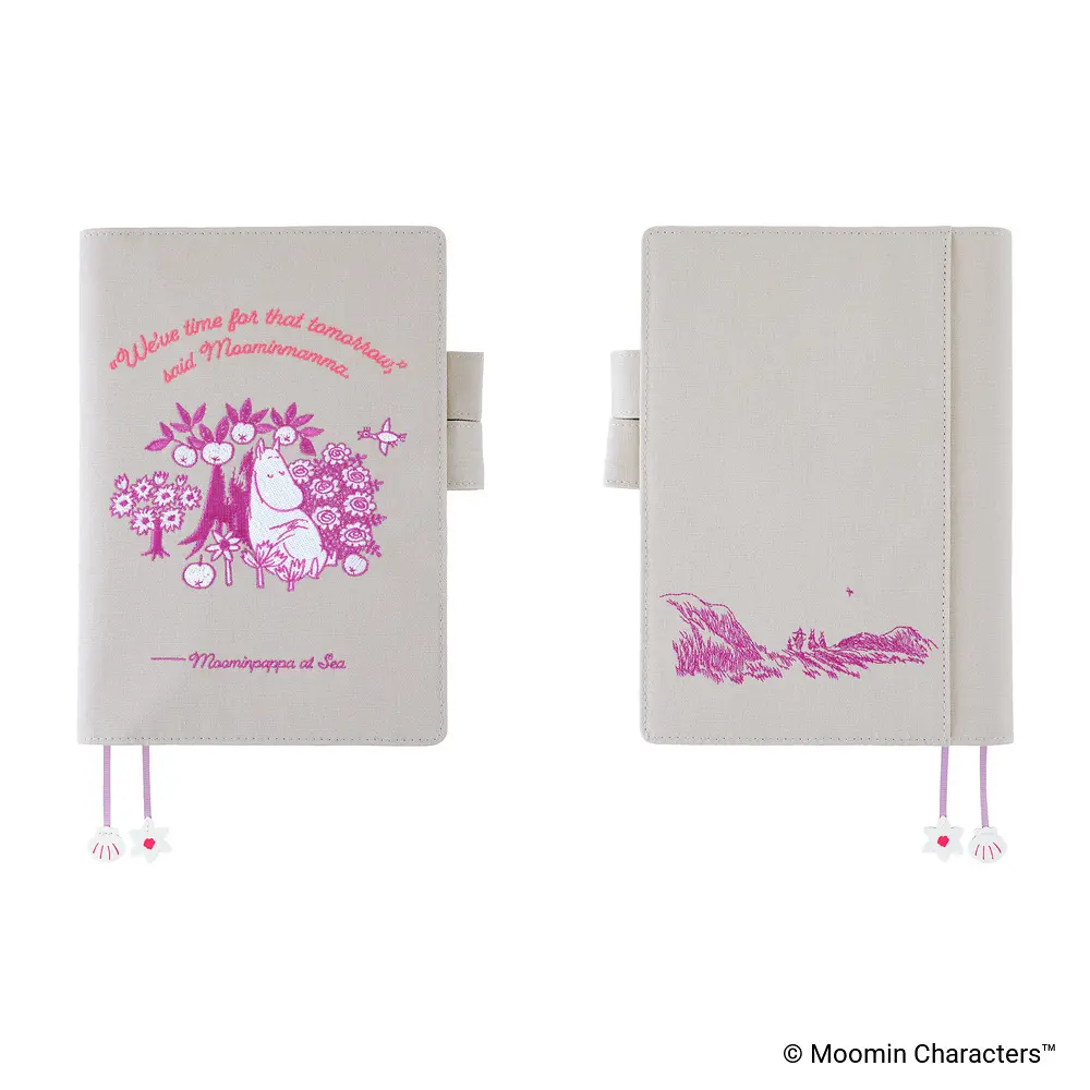 日本ほぼ日手帳A5書衣/ Moomin/ 我的庭院/ 粉灰