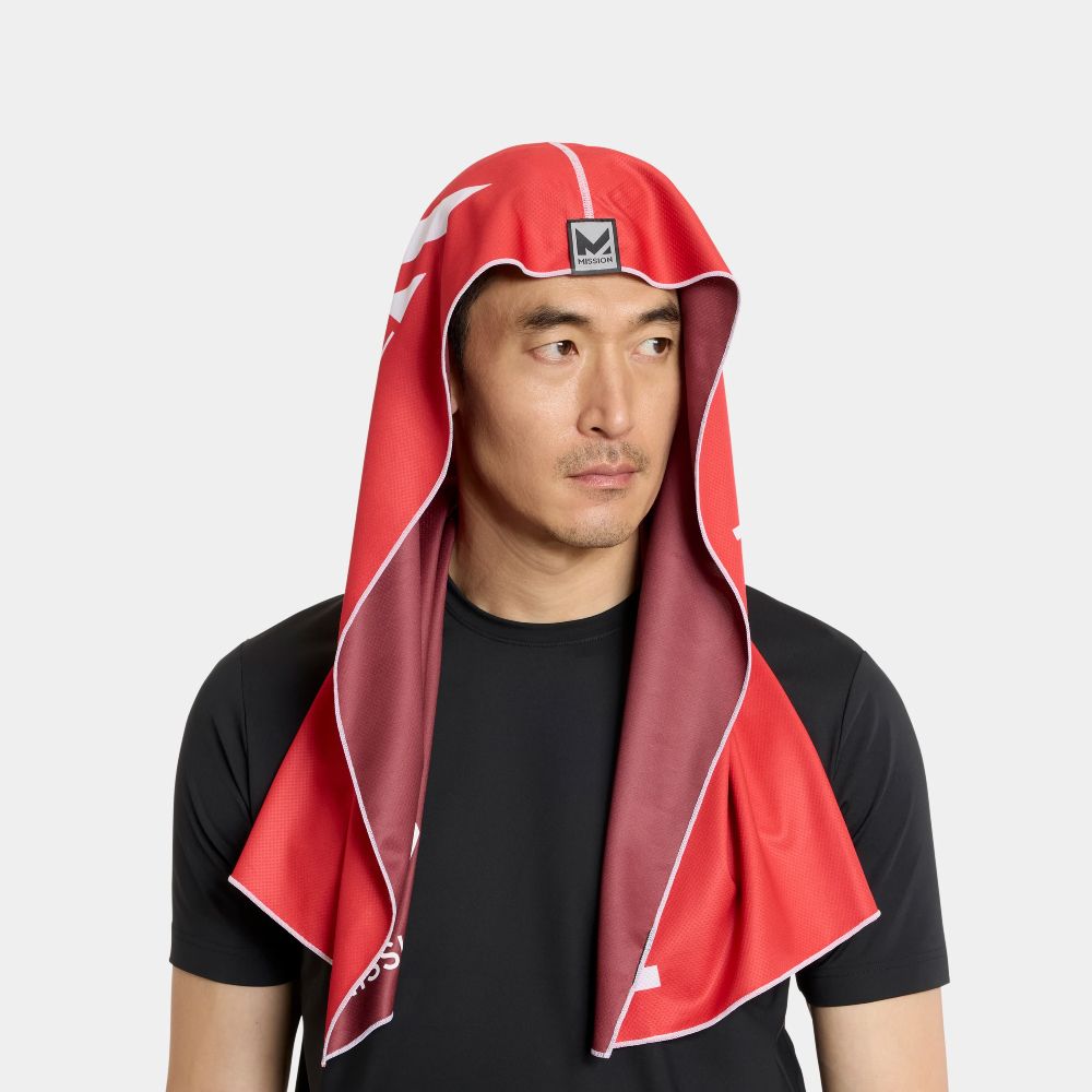 Mission 美國雙面水冷瞬涼連帽運動巾/R-Hoodie 赤焰酒