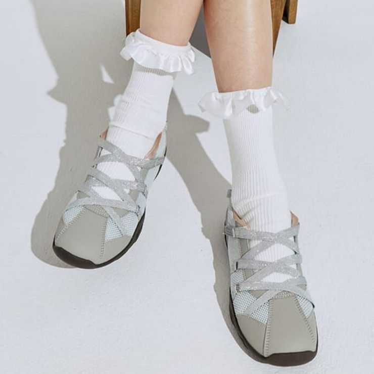 韓國 Rockfish Weatherwear ZANE X-STRAP SNEAKERS V2 交叉織帶休閒鞋/ 奶油色 CREAM/ 預購 23.5 cm