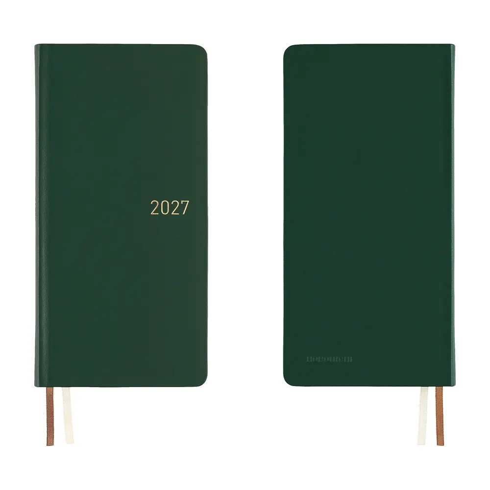 2027日本ほぼ日手帳/ Weeks/ 日語版/ 牛皮/ 森林綠