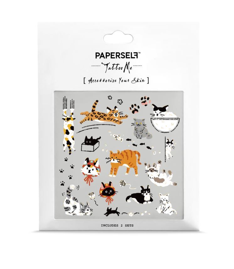 PAPERSELF刺青貼紙/ 貓咪忙什麼Afternoon Cats/ 2入