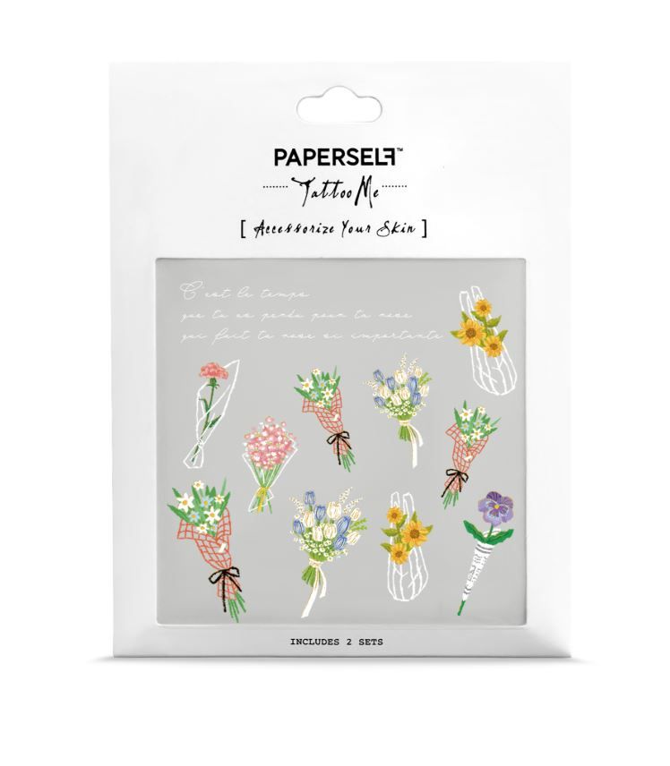 PAPERSELF刺青貼紙/ 小日花店Petit Poetry Petals/ 2入