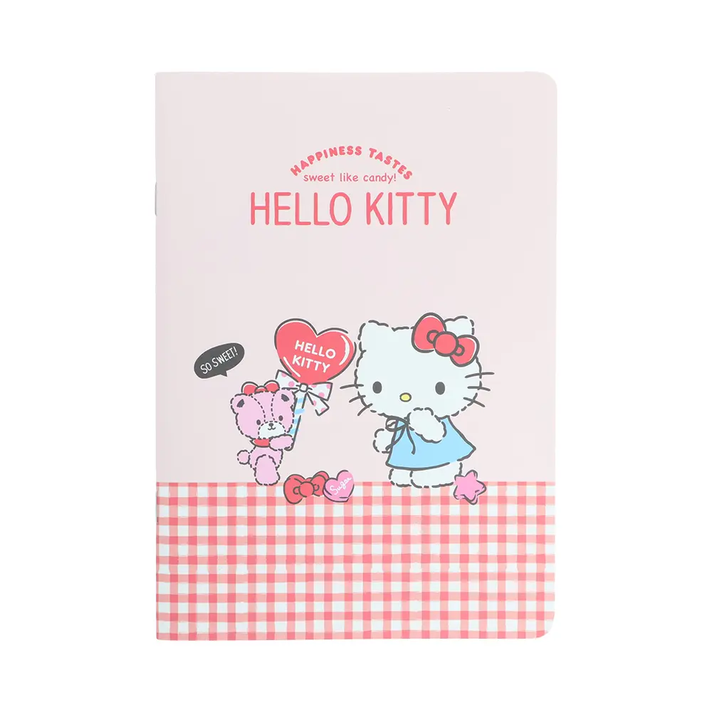 日本 sun-star 三麗鷗 Hello Kitty & Tiny Chum 橫線筆記本/ A5/ 紅
