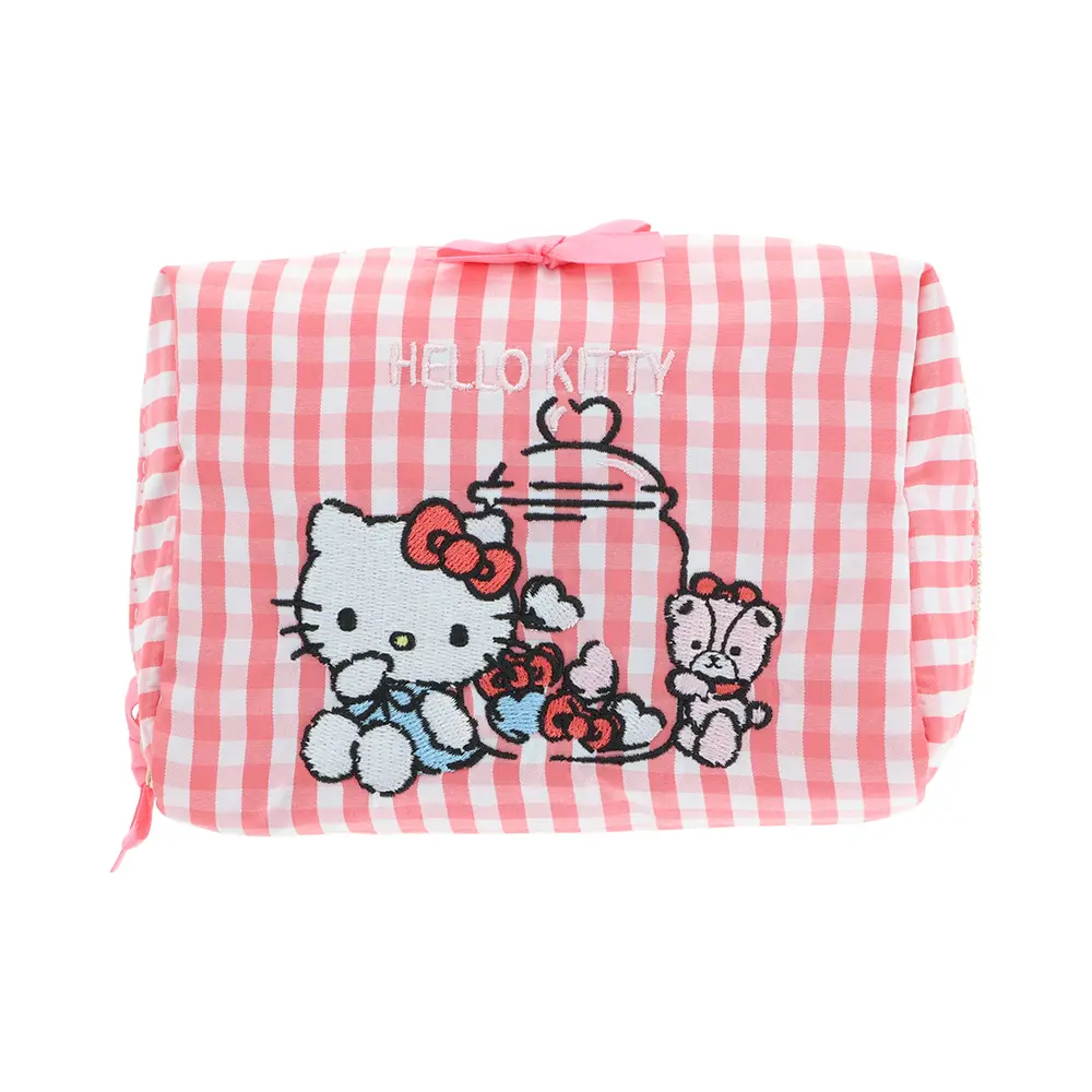 日本 sun-star 三麗鷗 Hello Kitty & Tiny Chum 筆袋/ 紅