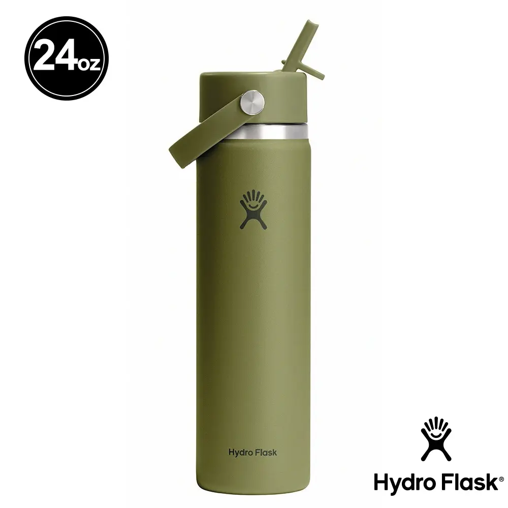 Hydro Flask 24oz寬口吸管真空保溫瓶/ 棕櫚綠