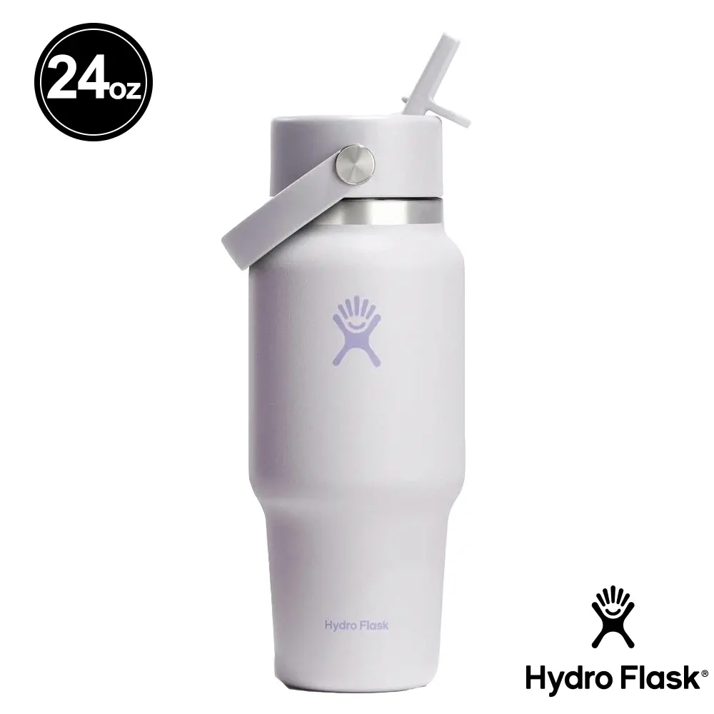 Hydro Flask 24oz寬口提環吸管隨行杯保溫瓶/ 雲朵紫