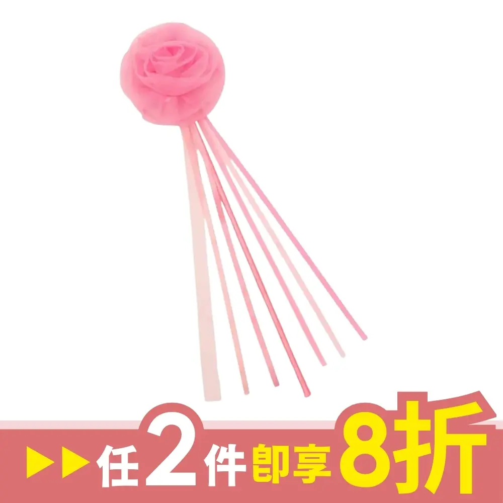 Mimi & Lula AW25變裝派對/ 蕾絲粉紅花朵緞帶魔法棒