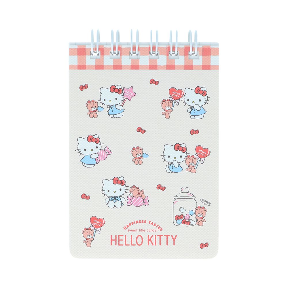 日本 sun-star 三麗鷗 Hello Kitty & Tiny Chum 線圈方形筆記本/ A7/ 紅