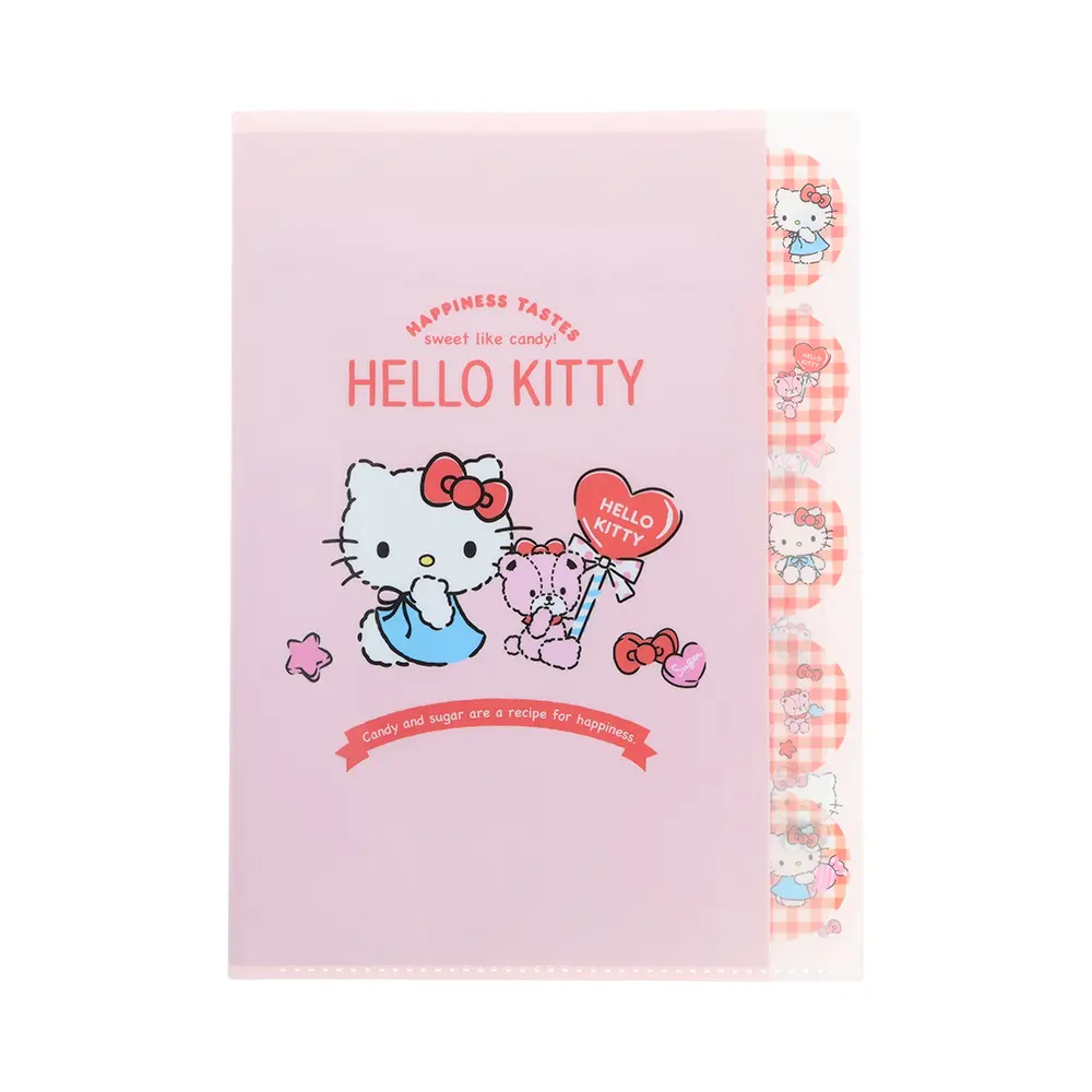 日本 sun-star 三麗鷗 Hello Kitty & Tiny Chum 五層造型資料夾/ A4/ 紅