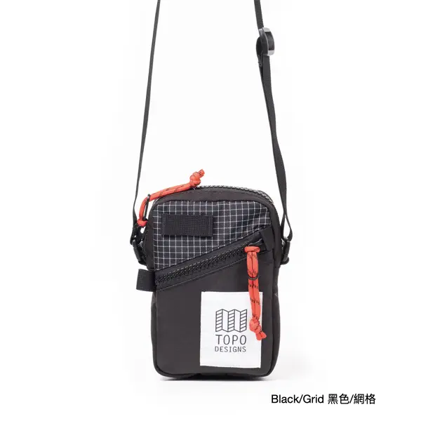 TOPO DESIGNS Mini Shoulder Bag斜背包/ Black/Grid 黑色/網格
