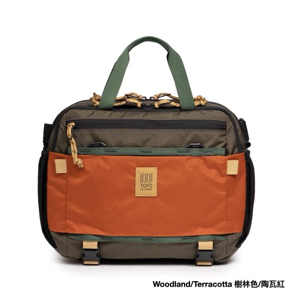 TOPO DESIGNS Mountain Cross Bag側背包/電腦包/ Woodland/Terracotta 樹林色/陶瓦紅