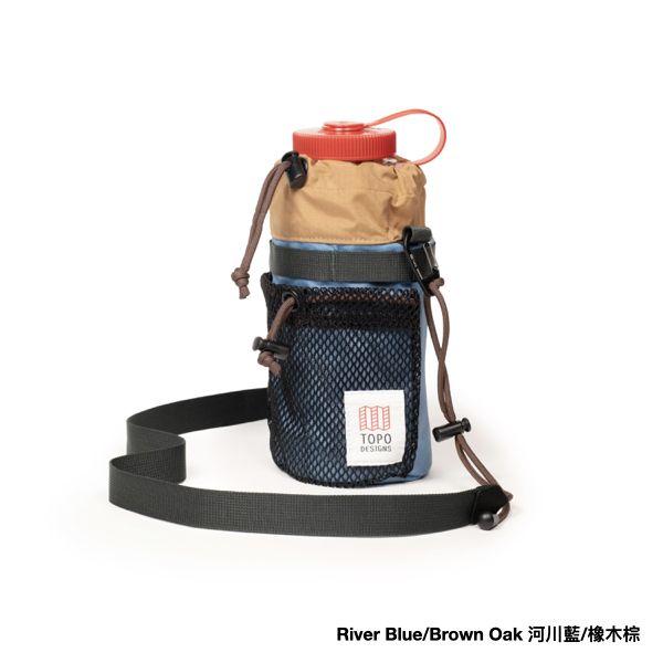 TOPO DESIGNS Mountain Hydro Sling水壺斜背包/ River Blue/Brown Oak 河川藍/橡木棕