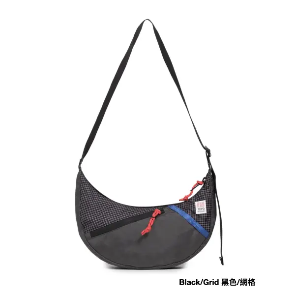 TOPO DESIGNS Moonlight Crossbody Bag月型斜背包/ Black/Grid 黑色/網格