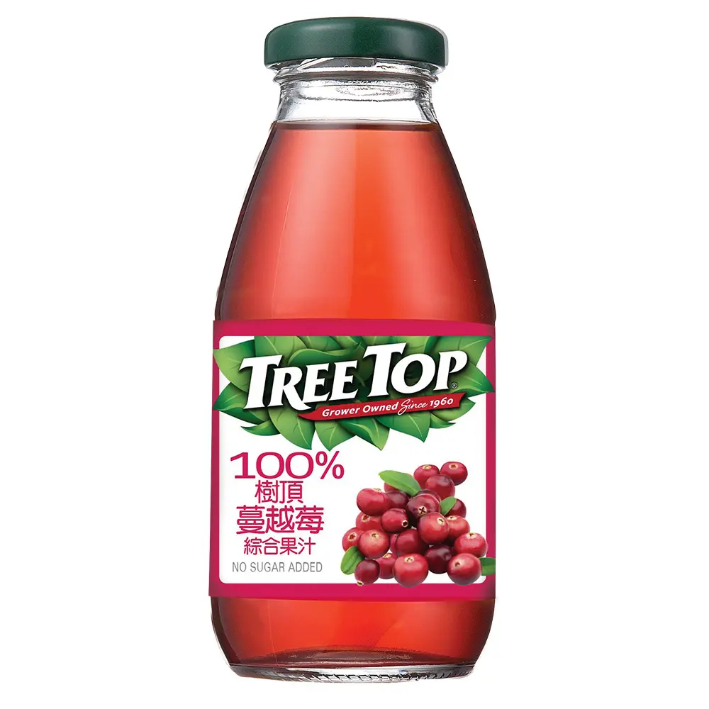 TREE TOP樹頂100%蔓越莓綜合果汁300mlx24入(玻璃瓶)