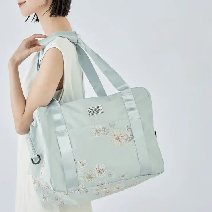 日本 PAUL & JOE ACCESSOIRES 收納式波斯頓旅行包/ Chrysantheme Blue