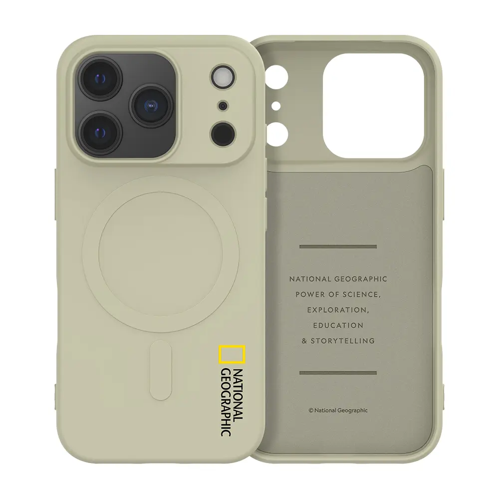 National Geographic Soft磁吸矽膠保護殼/ iPhone 17/18Pro/ 米色
