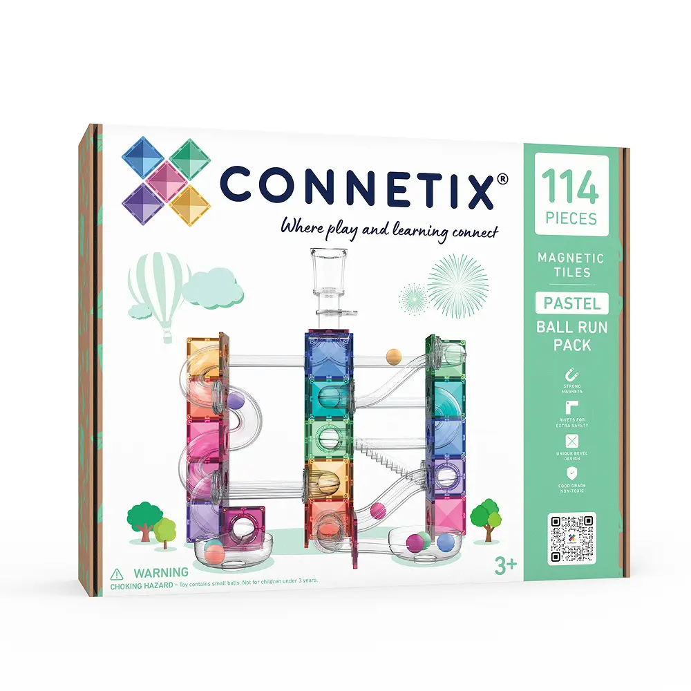 Connetix 磁樂®磁力片/ 114片 粉彩球道組