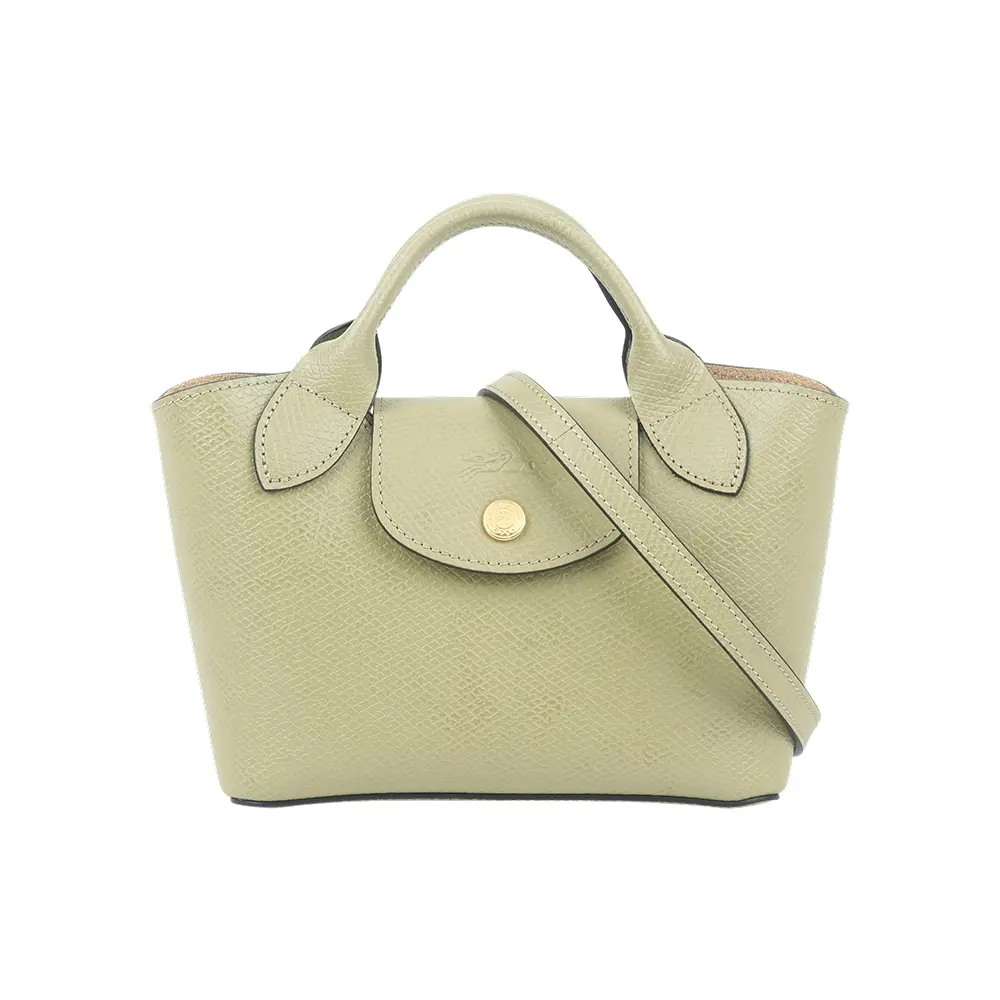 【LONGCHAMP】Epure XS 釦式牛皮迷你二用包(杏仁綠)/ 平行輸入