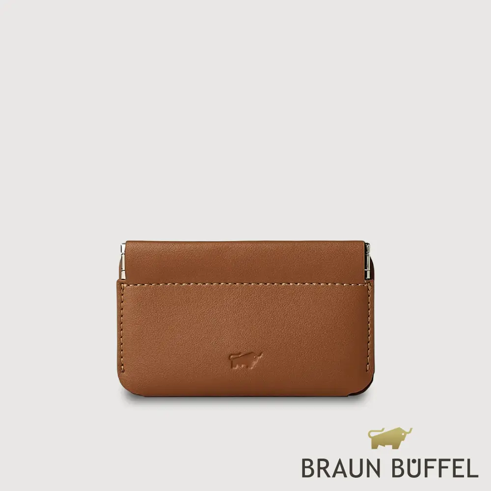 【BRAUN BUFFEL 德國小金牛】台灣總代理 里安 彈片零錢包-麥色/BF712-125-BRA