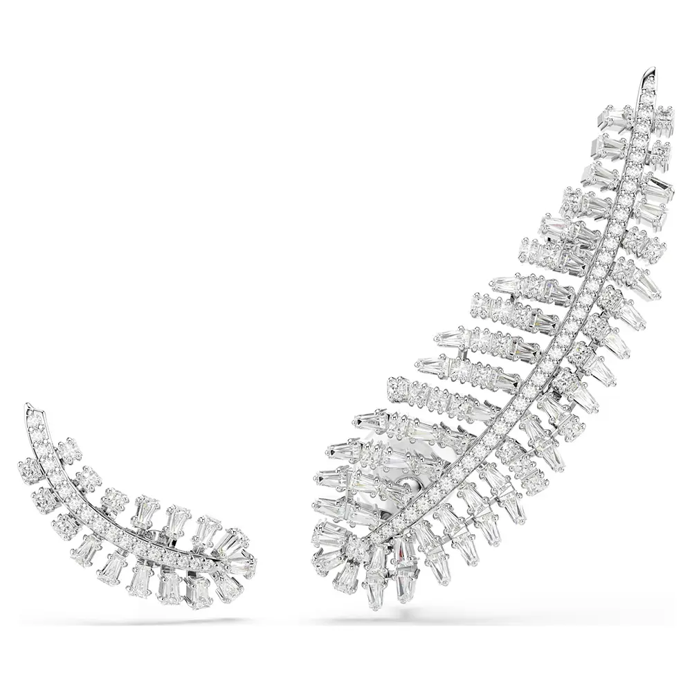SWAROVSKI 施華洛世奇Vienna 羽翼之美 天鵝羽毛鋯石耳環 送禮 禮物 推薦(5749211)