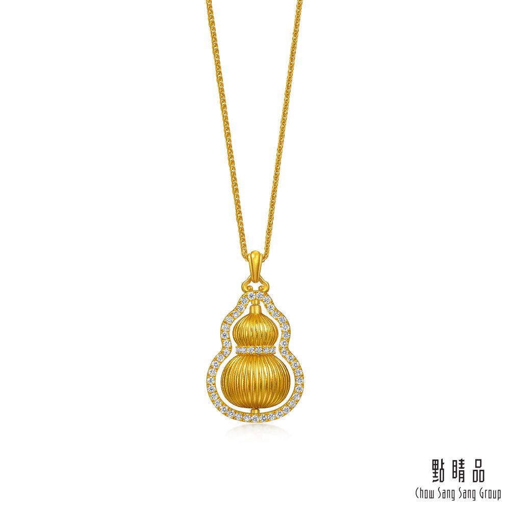 點睛品 福來運轉 鑽石黃金項鍊 (中)