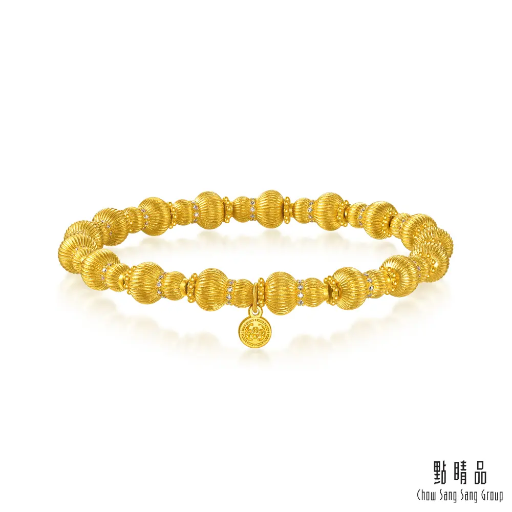 點睛品 福祿延綿 鑽石黃金手鍊