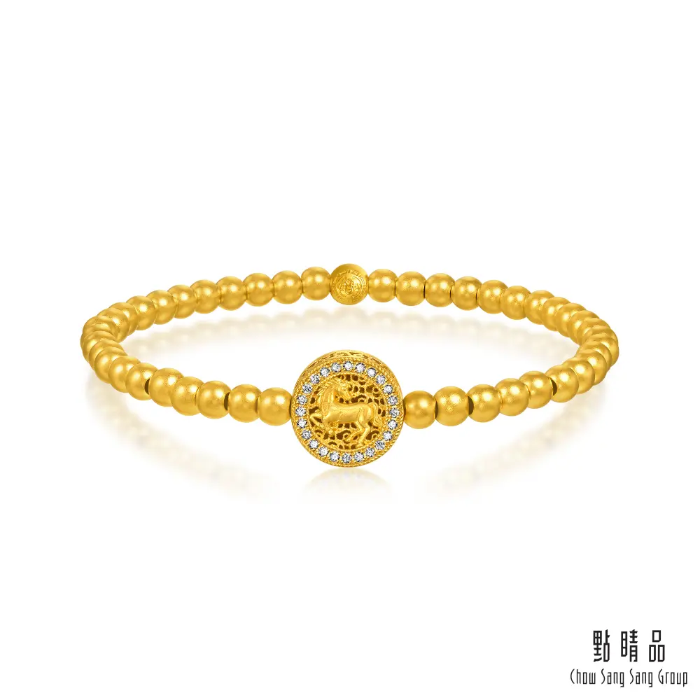 點睛品 駿馬奔騰 紅寶石 鑽石黃金手鍊/ 04