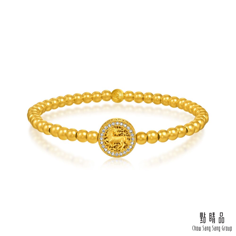 點睛品 駿馬奔騰 紅寶石 鑽石黃金手鍊/ 06