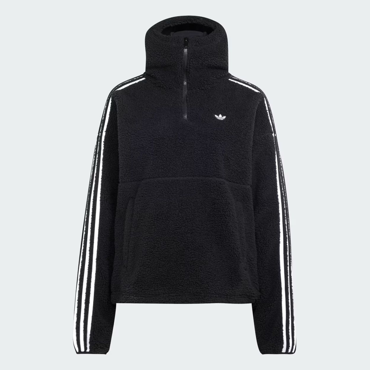 adidas Originals by JENNIE FLEECE HOODIE JACKET 刷毛半拉鍊連帽上衣/ 黑色/ 預購 2XS