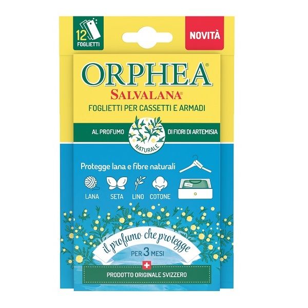 義大利ORPHEA歐菲雅 艾草花香衣物環境保護片-全面取代樟腦丸(12片)