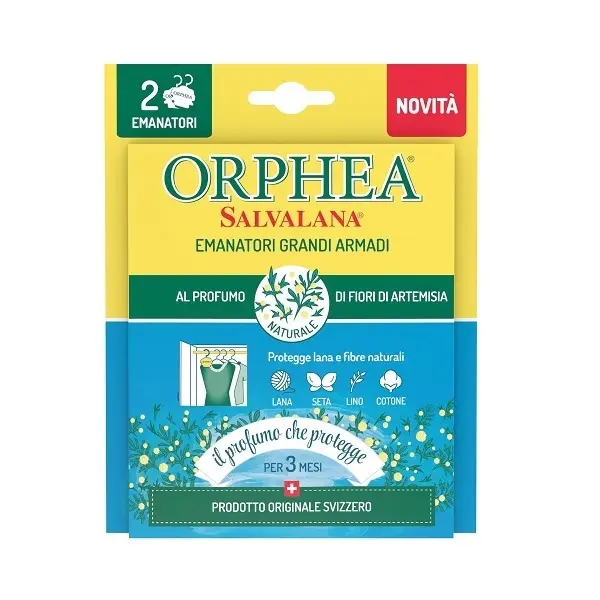 義大利ORPHEA歐菲雅 艾草花香衣物環境保護品-全面取代樟腦丸(2掛耳)