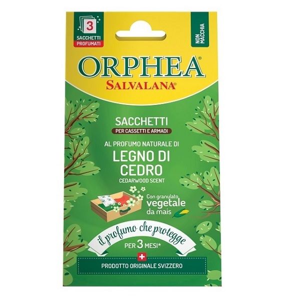 義大利ORPHEA歐菲雅 衣物香氛袋-原木香氣(3包/盒)-取代樟腦丸