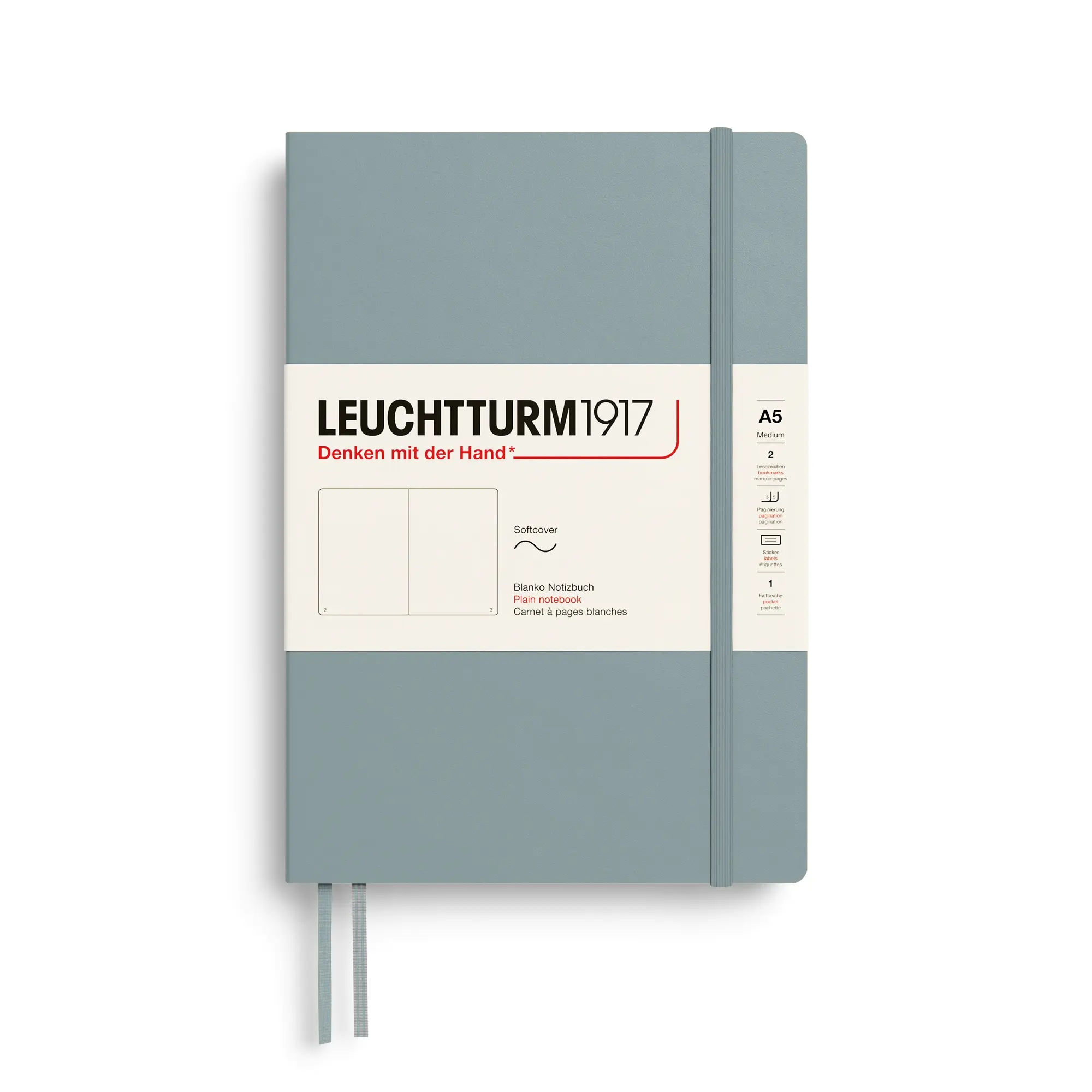 德國 LEUCHTTURM1917 軟殼筆記本/ A5/ 霧藍灰/ 空白