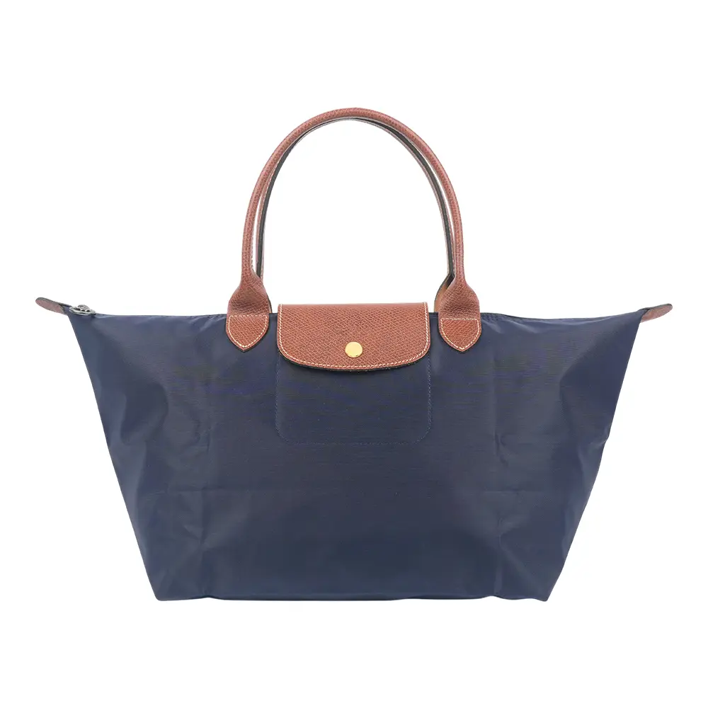 【LONGCHAMP】L號短把 Le Pliage 摺疊肩背包(海軍藍)/ 平行輸入