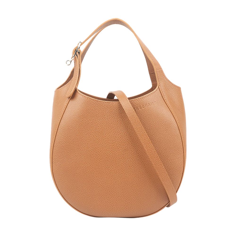 【LONGCHAMP】S號 Le Foulonne 牛皮手提/斜背二用包(核桃色)/ 平行輸入