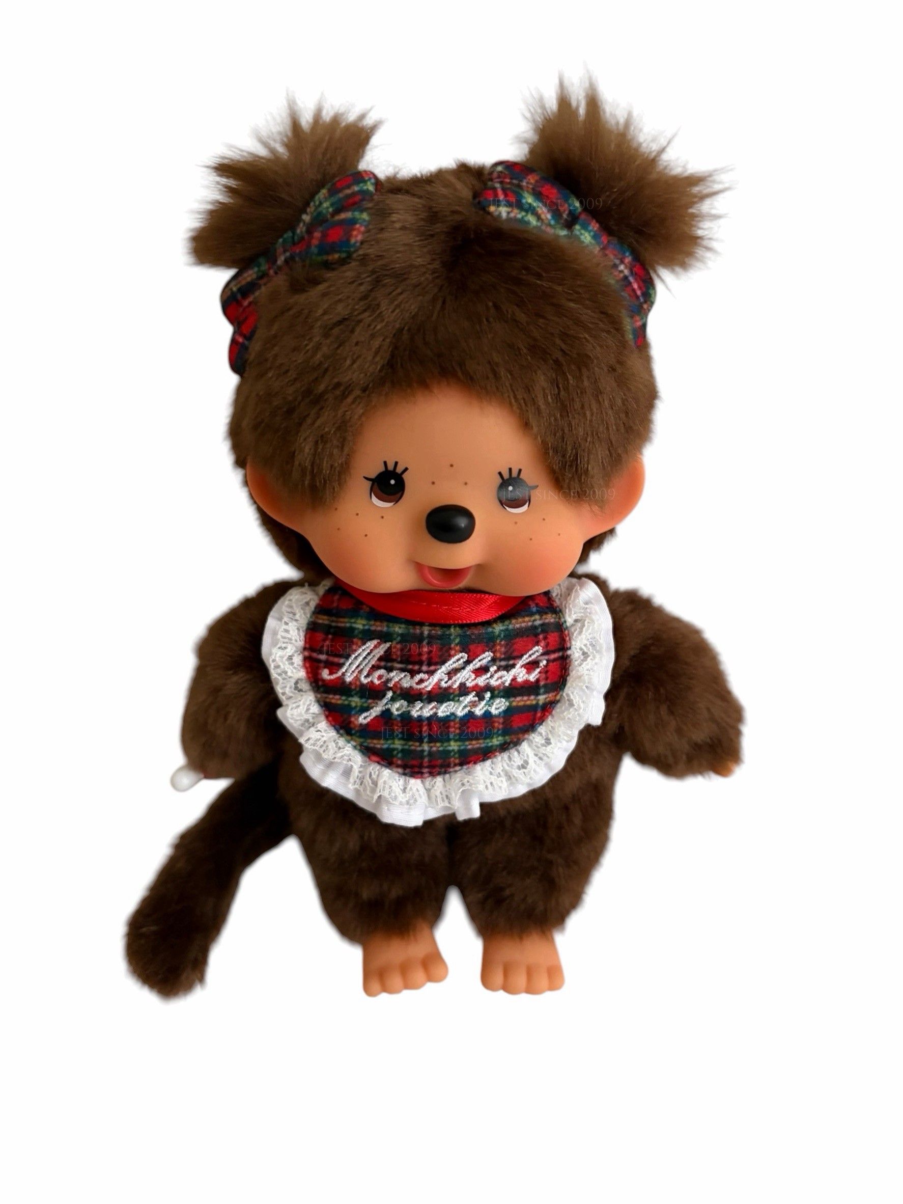 【現貨】日本Jouetie x Monchhichi 稀缺聯名款 紅綠棋盤格蒙奇奇吊飾(082641000101/棕/紅/綠/格紋/蒙奇奇/聯名款/平行輸入)