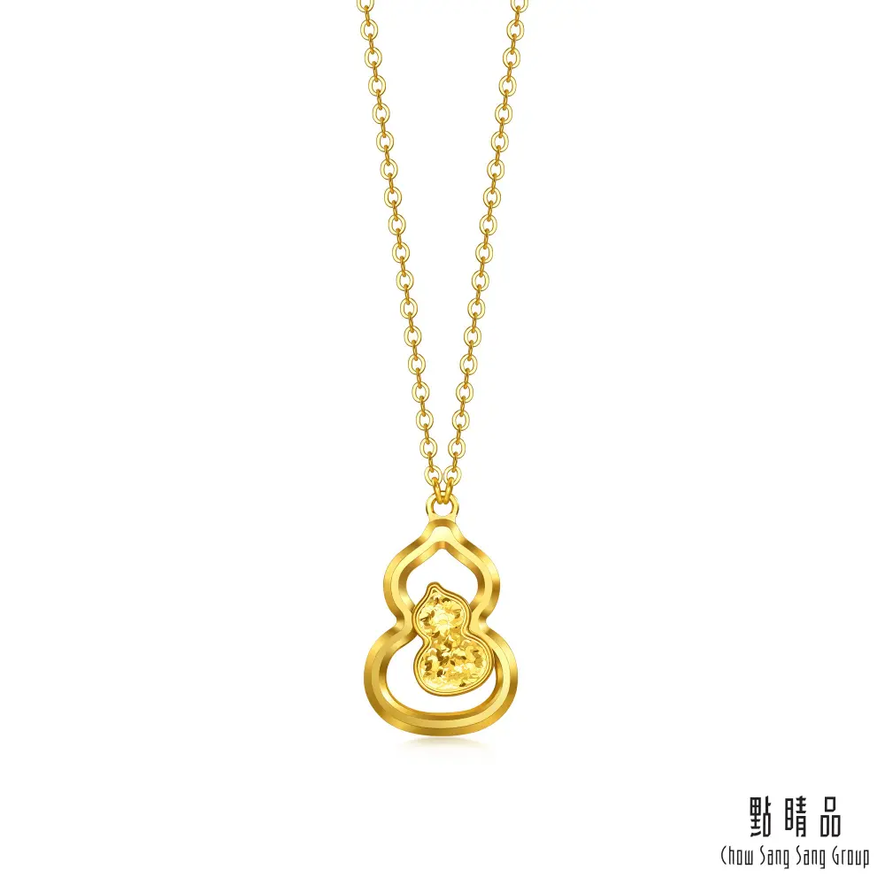 【網路獨家款】點睛品 冰晶雙福 黃金項鍊_計價黃金