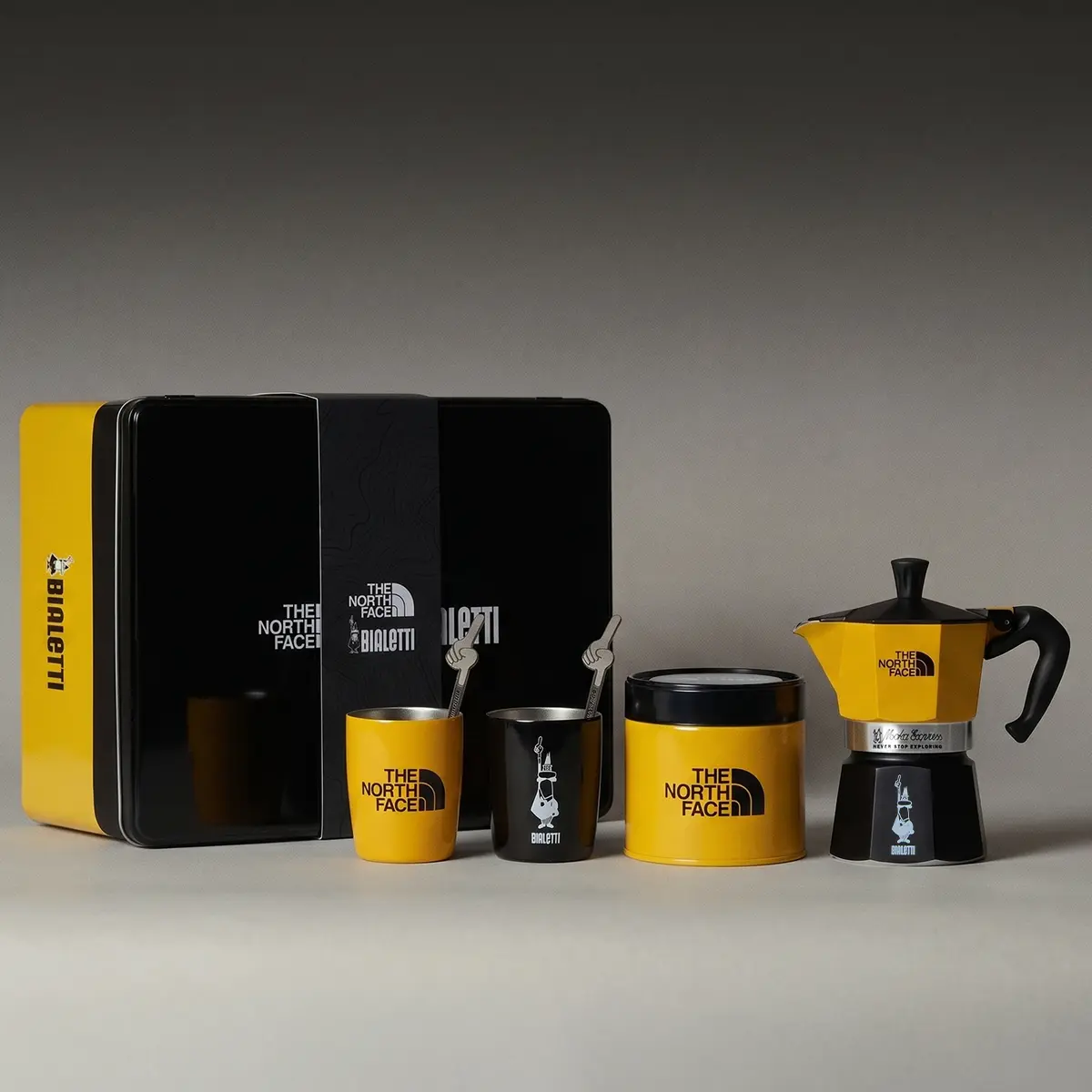 【BIALETTI 比亞樂堤】 The North Face 聯名探險經典摩卡壺禮盒組