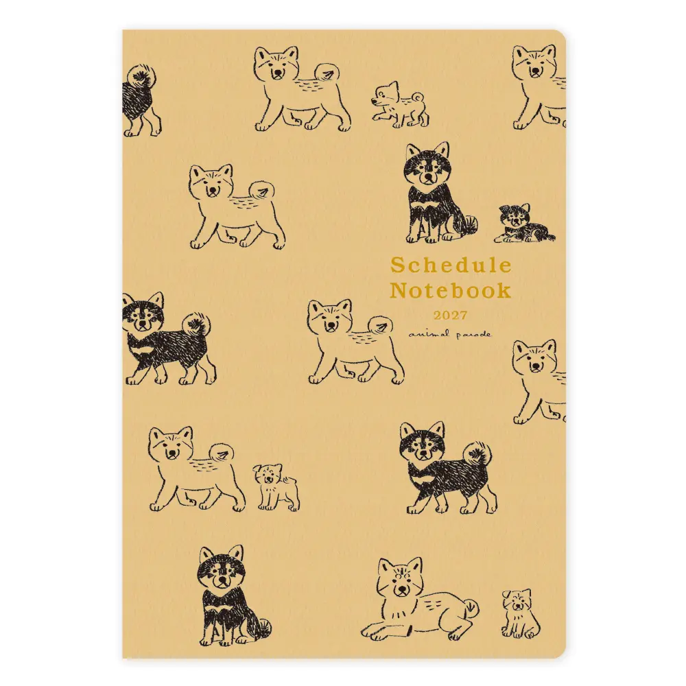 2027日本 RYU-RYU 月記事手帳/ A5/ 動物遊行/ 柴犬