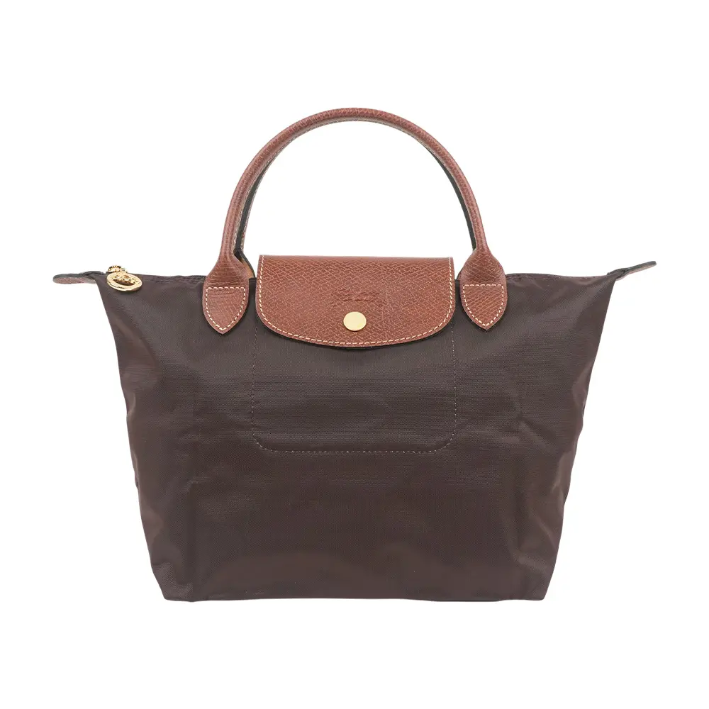 【LONGCHAMP】S號短把LE PLIAGE摺疊水餃包(摩卡色)/ 平行輸入