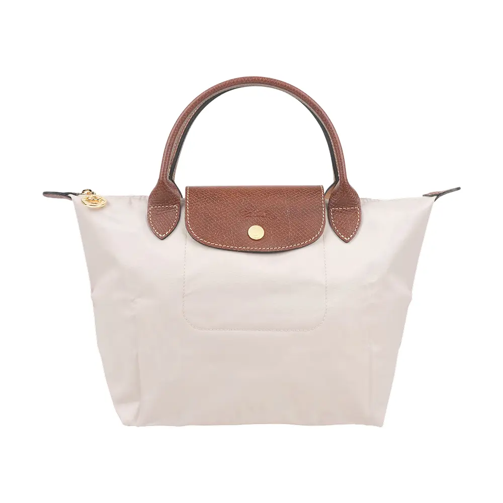 【LONGCHAMP】S號短把LE PLIAGE摺疊水餃包(紙白色)/ 平行輸入