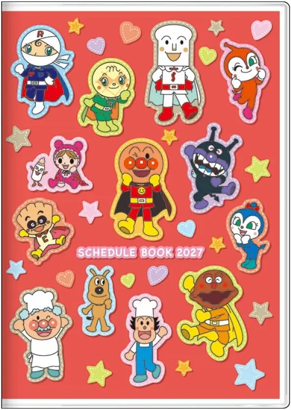 2027 日本 sun-star 手帳/ 月間日曆/ B6/ 麵包超人/ 紅色