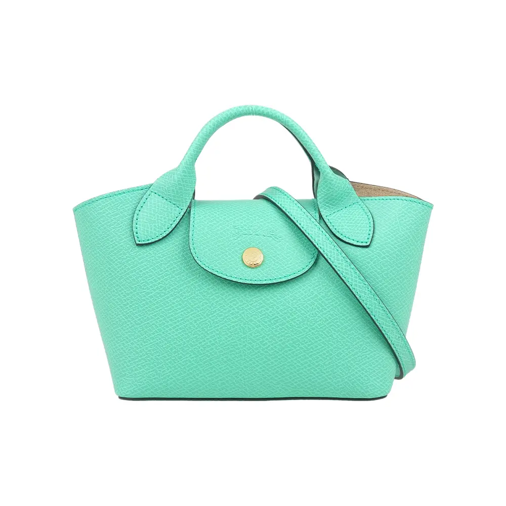 【LONGCHAMP】Epure XS 釦式牛皮迷你二用包(薄荷綠)/ 平行輸入