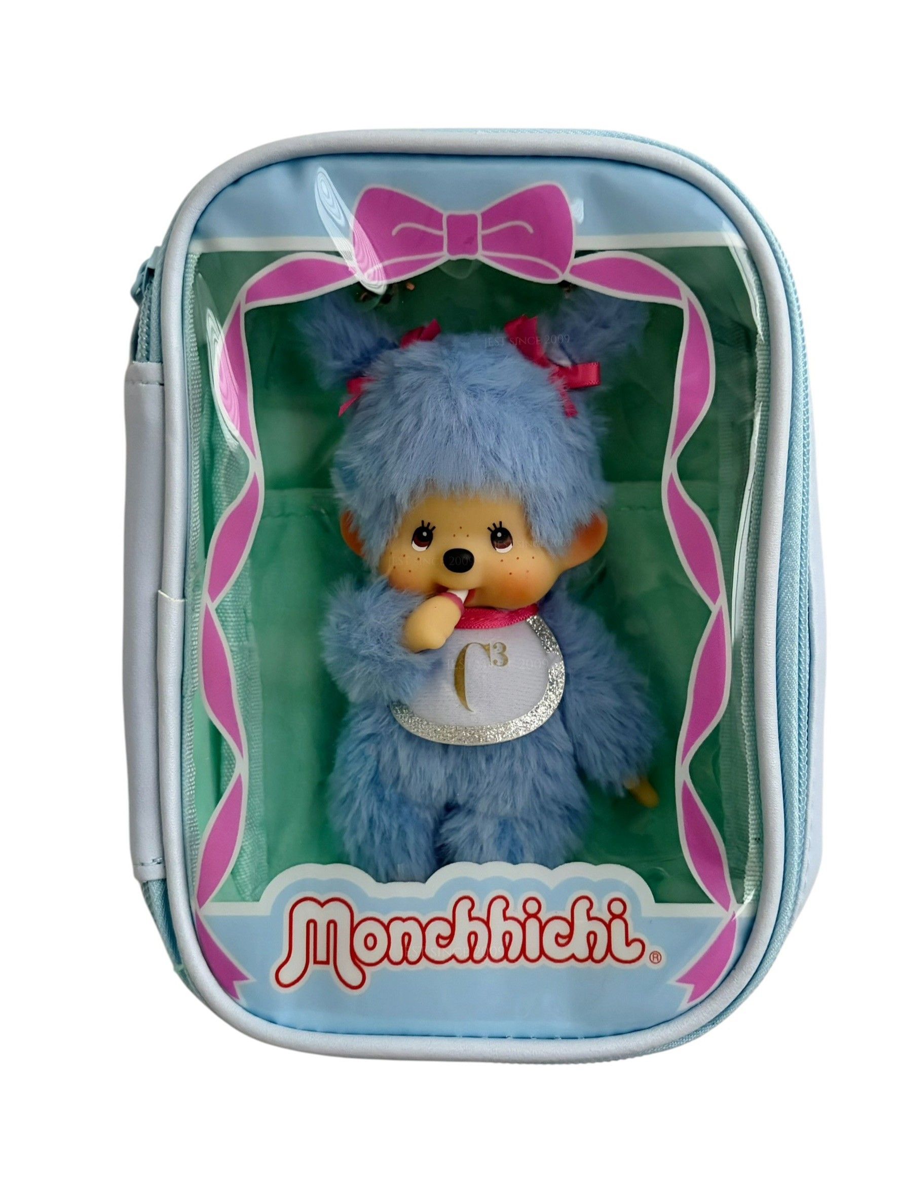 【現貨】日本Monchhichi x C3 人氣娃娃&娃包吊飾組(792245/藍/雙馬尾/蒙奇奇/女孩/聯名款/平行輸入)
