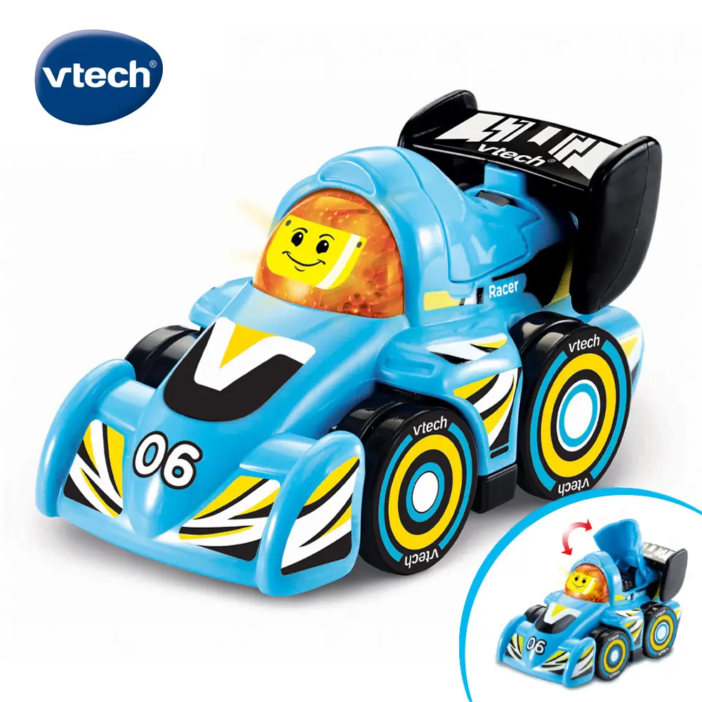 vtech嘟嘟聲光互動車/ 方程式賽車天藍6號
