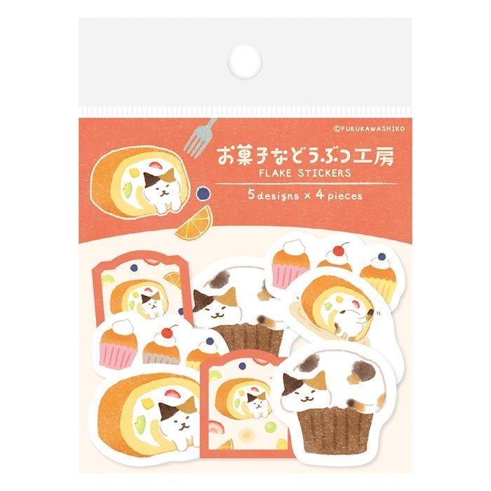 日本 Wa-Life 甜點動物工房系列單張貼紙包/ 縫隙間的小貓
