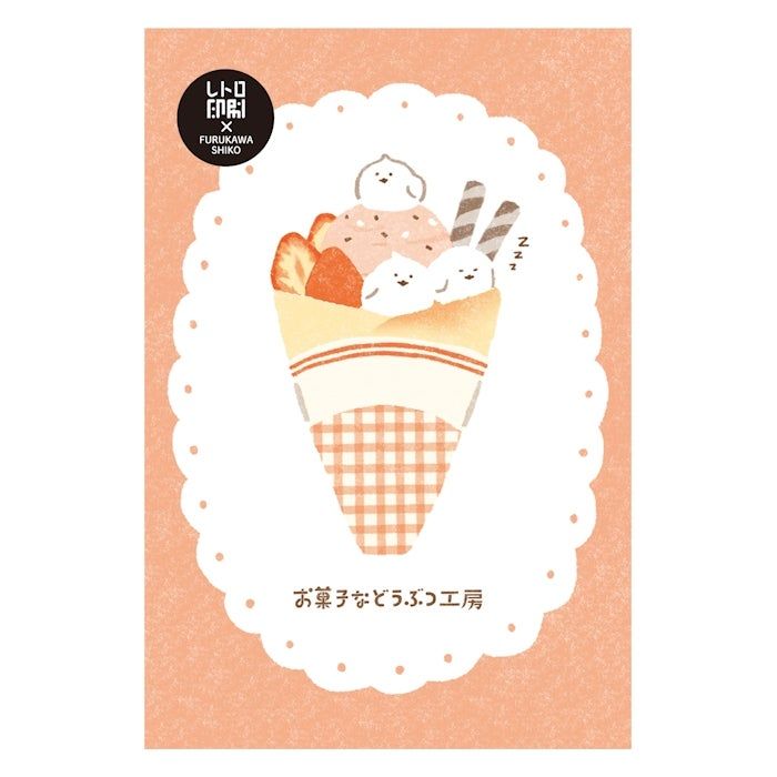 日本 Wa-Life 甜點動物工房系列復古明信片/ 變身小鳥