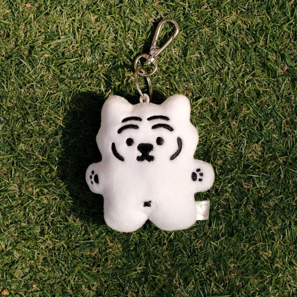 韓國 MUZIK TIGER 絨毛玩偶鑰匙圈/ White