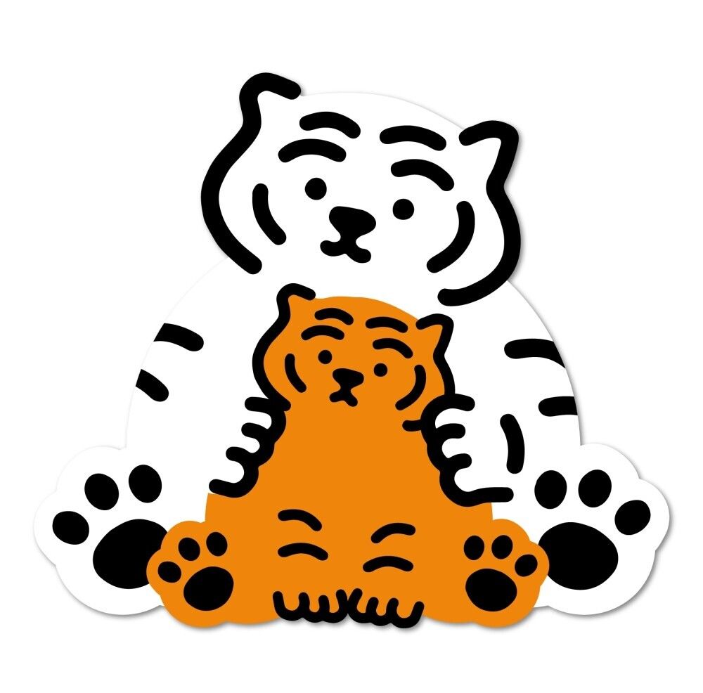 韓國 MUZIK TIGER 可移除式貼紙/ 大/ 單入/ Bebe Tiger