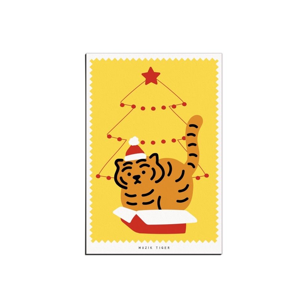 韓國 MUZIK TIGER 耶誕明信片/ Happy Tree Tiger